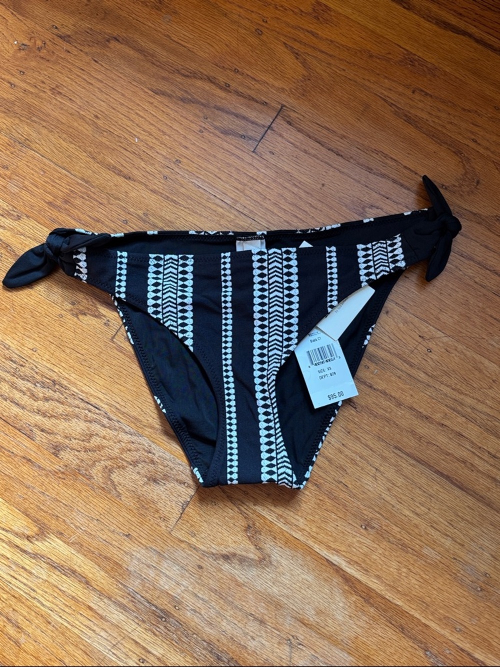 Lemlem Women’s Lucy Side Tie Bikini Bottoms in Luchia Black Size XS